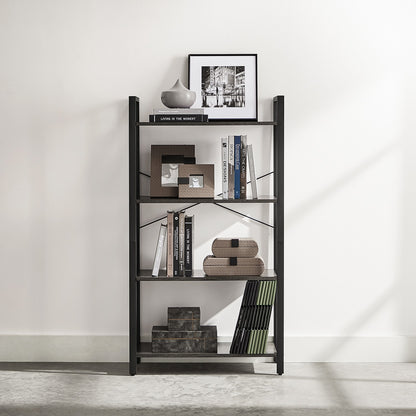 Bookshelf, 4-Tier Bookcase, Living Room Standing Unit Shelf