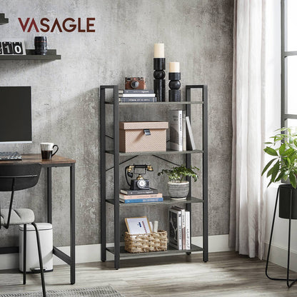Bookshelf, 4-Tier Bookcase, Living Room Standing Unit Shelf