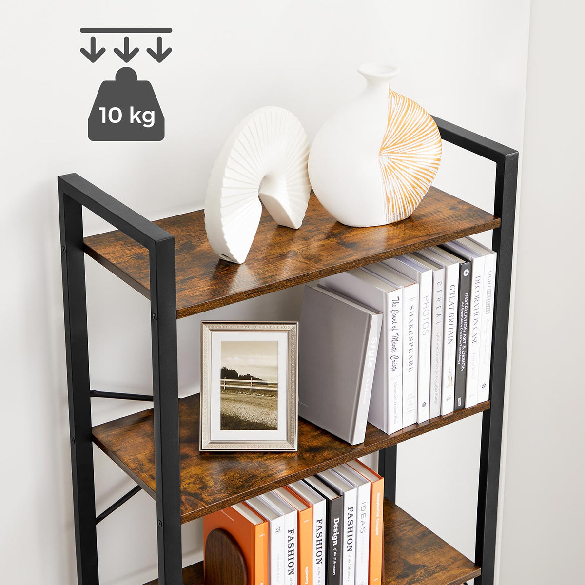 Storage Rack with Steel Frame | 6-Tier Bookshelf | Home Office Bookcase