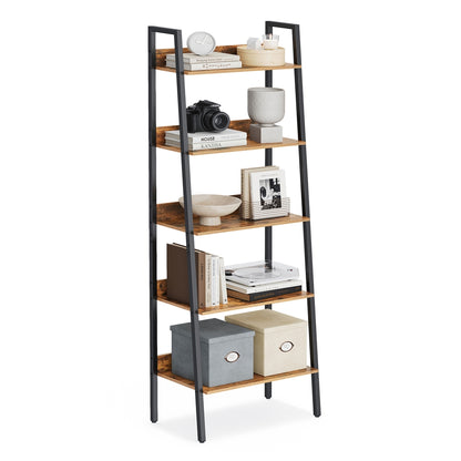 Ladder Shelf, 5-Tier Bookshelf, Freestanding Storage Shelves