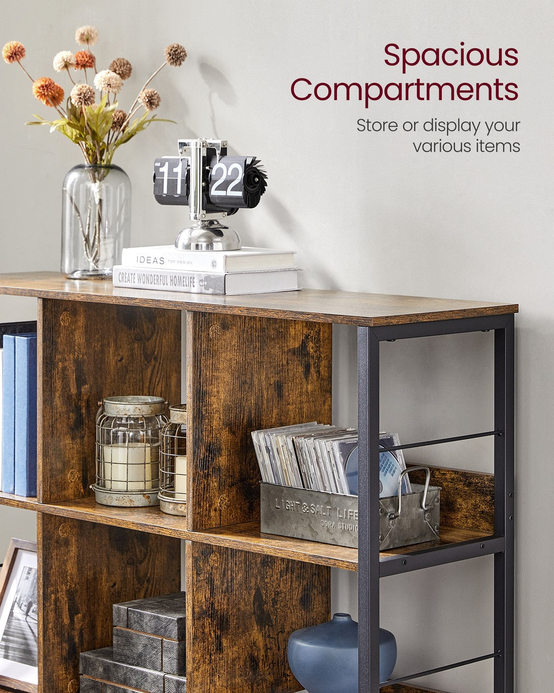 Bookshelf with 9 Storage Cubes - image 8