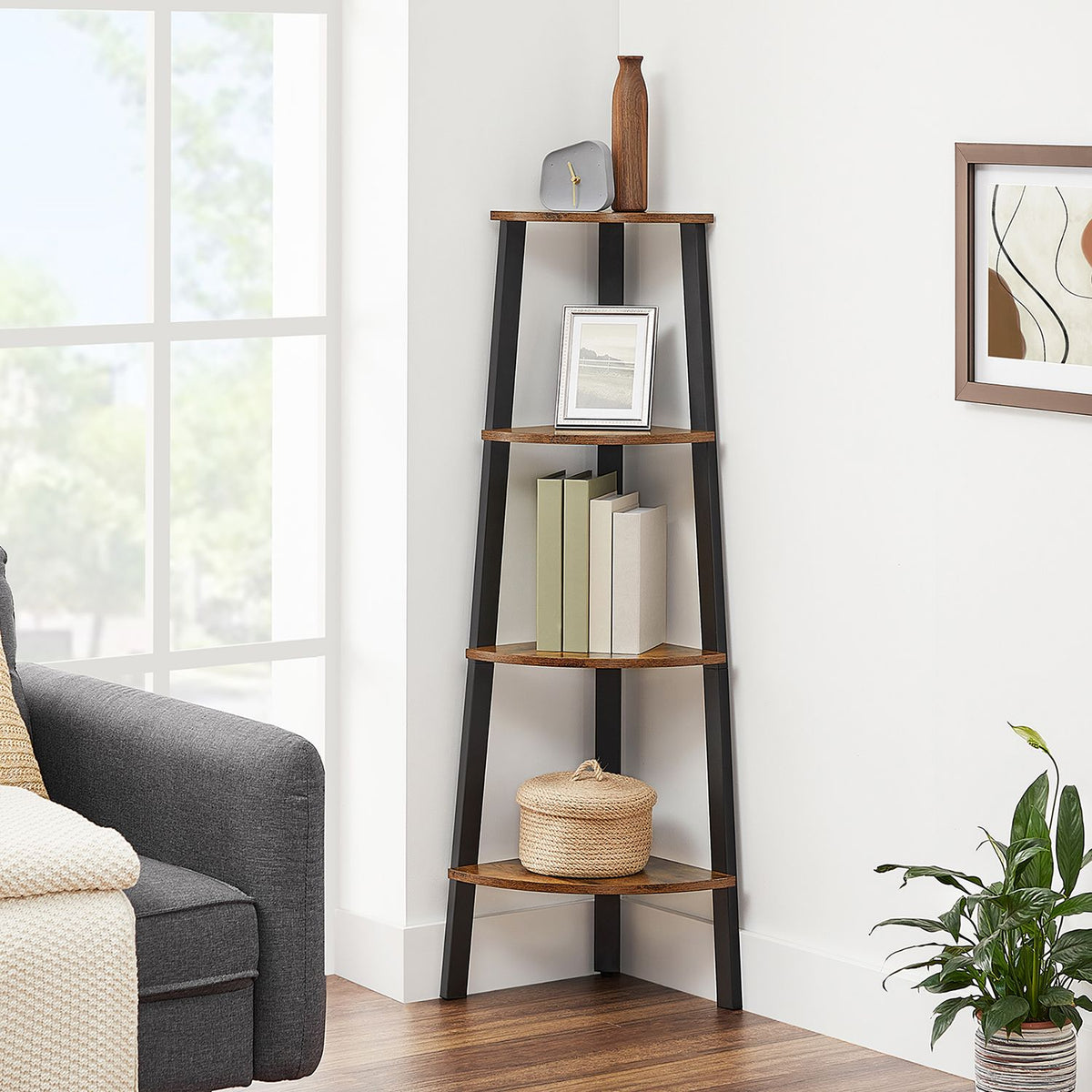FLORA 4-Tier Corner Shelf Rack