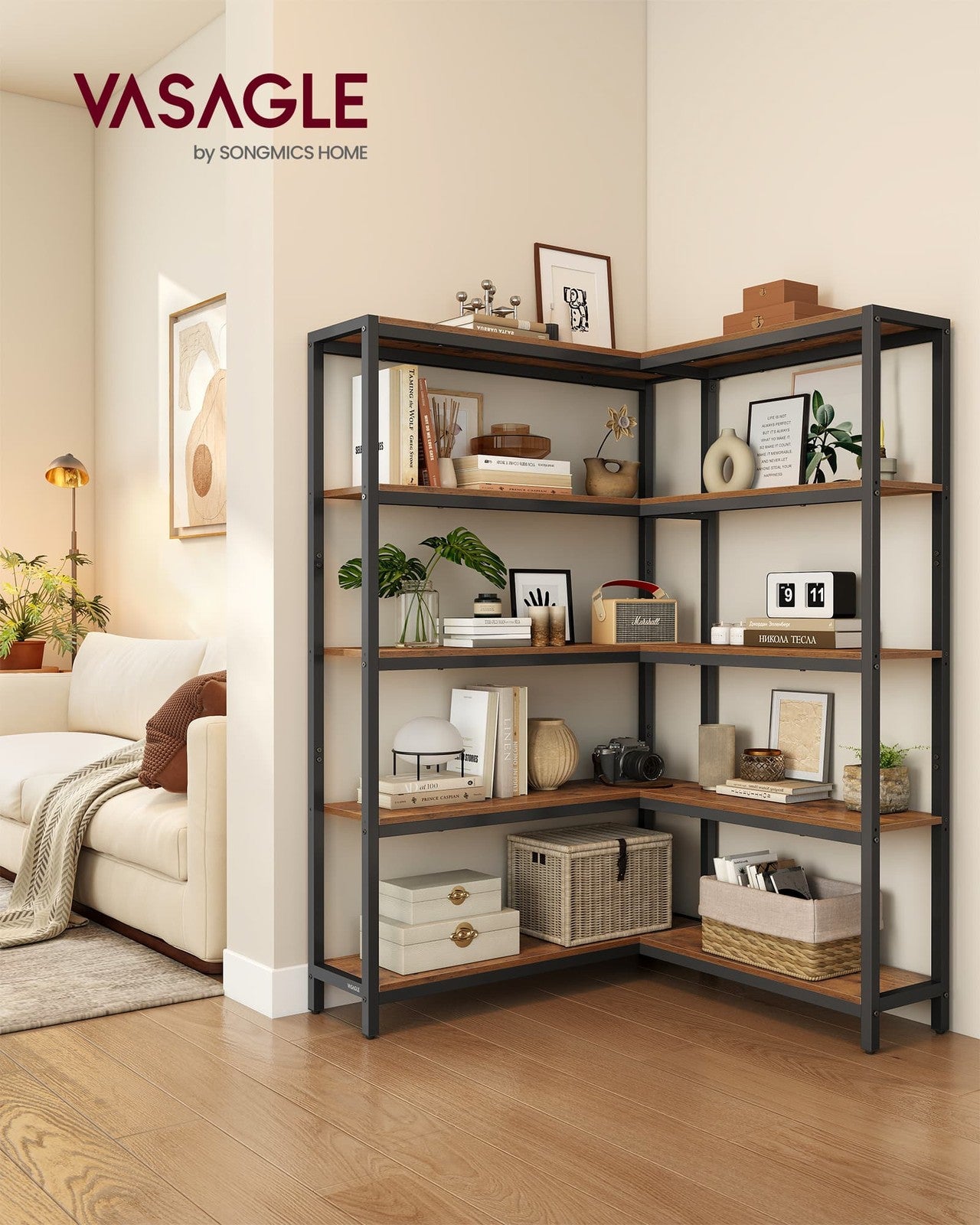 Metal Frame Bookshelf for living room bedroom or office - image 2