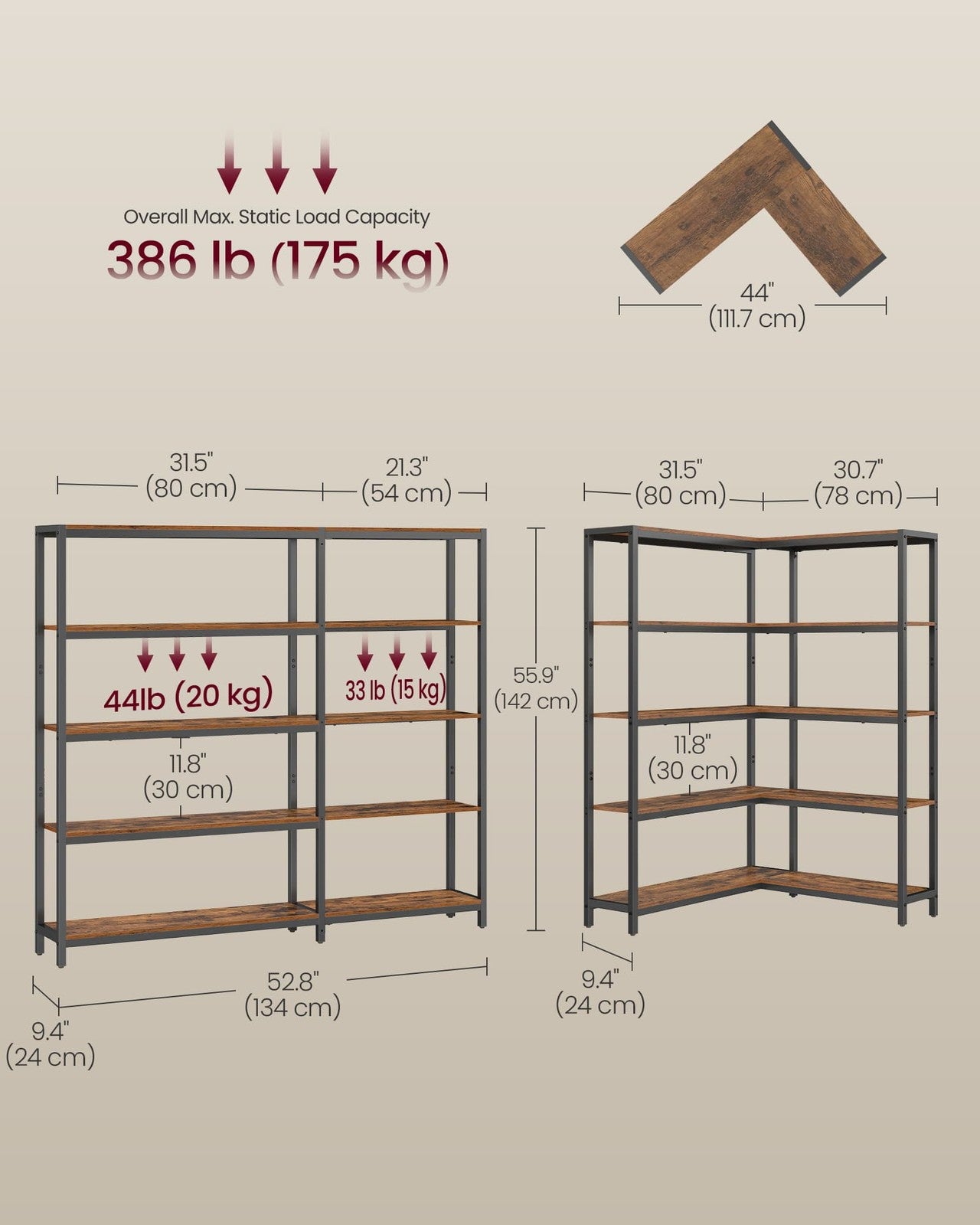 Metal Frame Bookshelf for living room bedroom or office - image 6