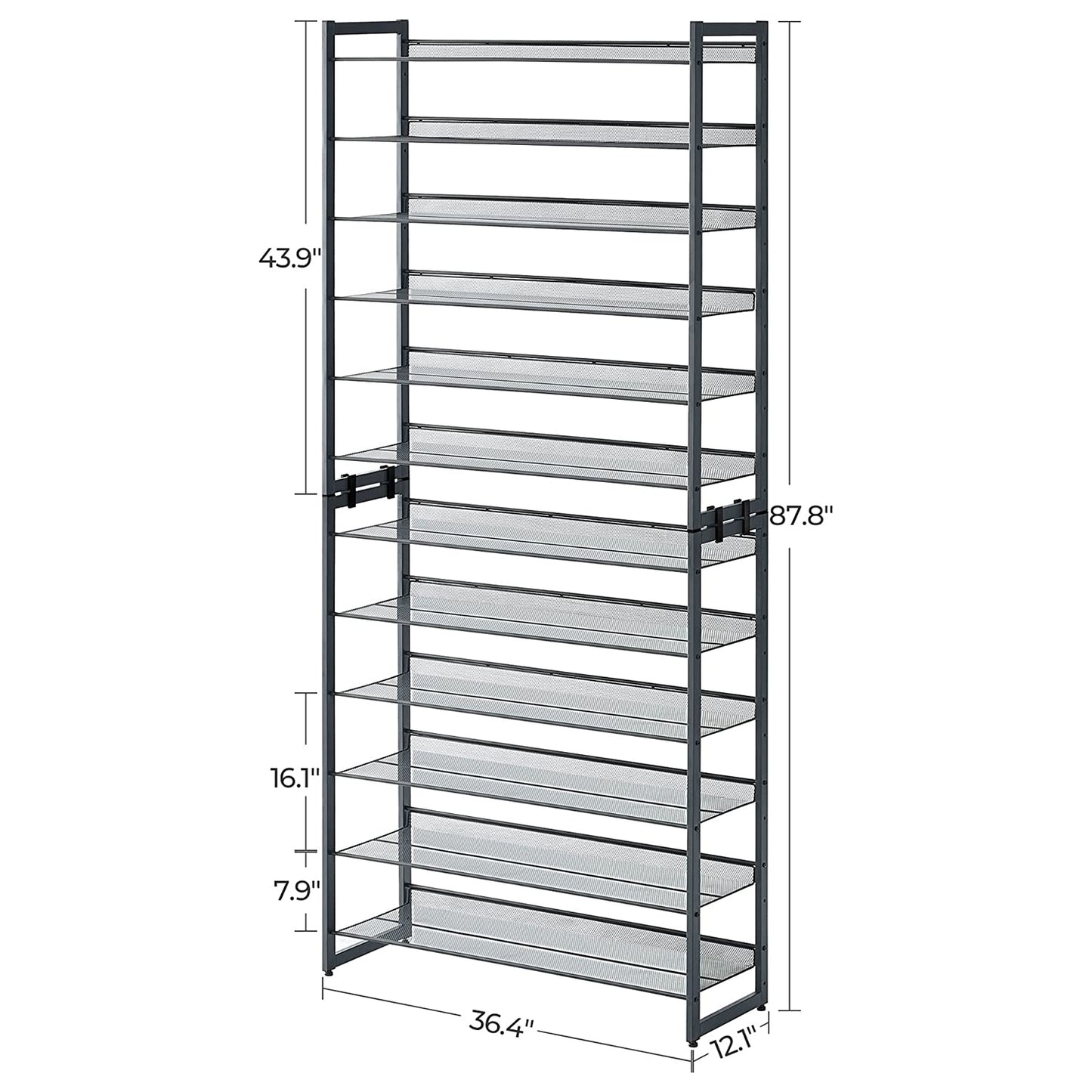 12-Tier Metal Shoe Storage Organizer