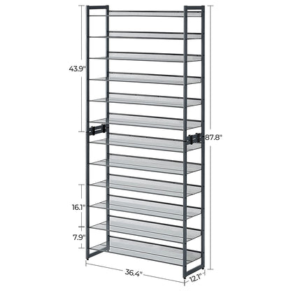 12-Tier Metal Shoe Storage Organizer