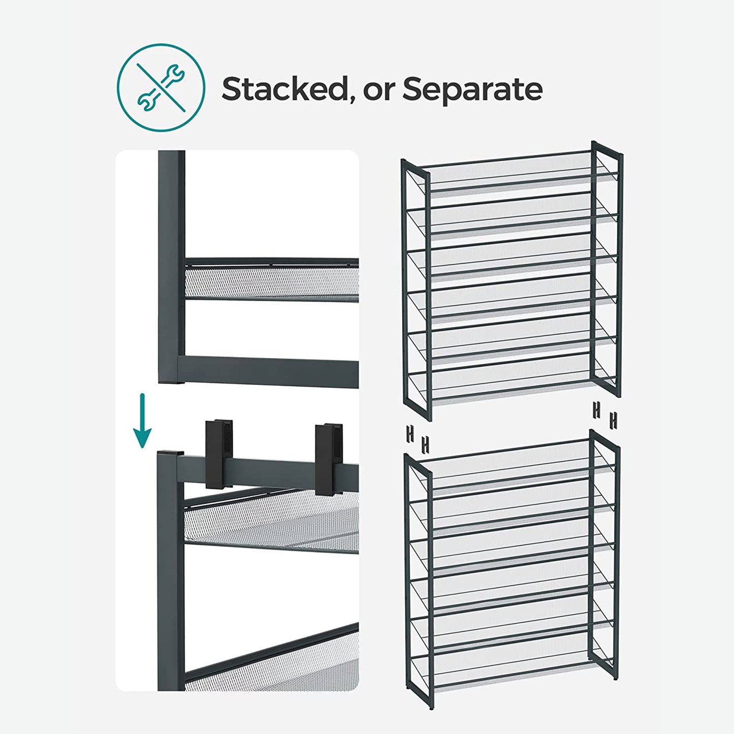 12-Tier Metal Shoe Storage Organizer