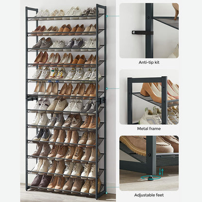 12-Tier Metal Shoe Storage Organizer
