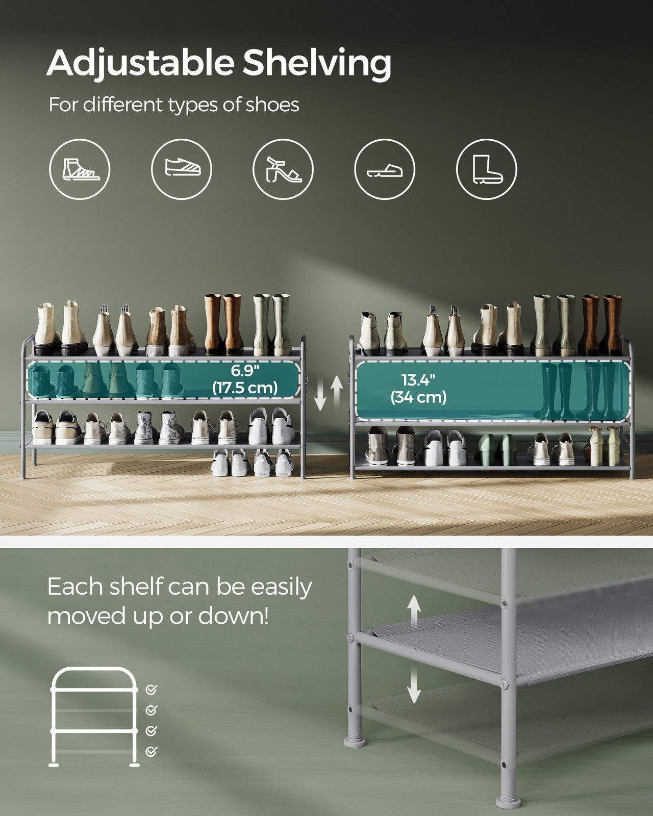 2 Tier Shoe Organizer Holds up to 12 Pairs of Shoes - image 11