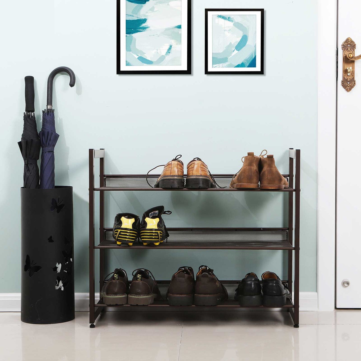 Set of 2 3-Tier Shoe Rack Storage, Holds 18-24 Pairs of Shoes - image 3