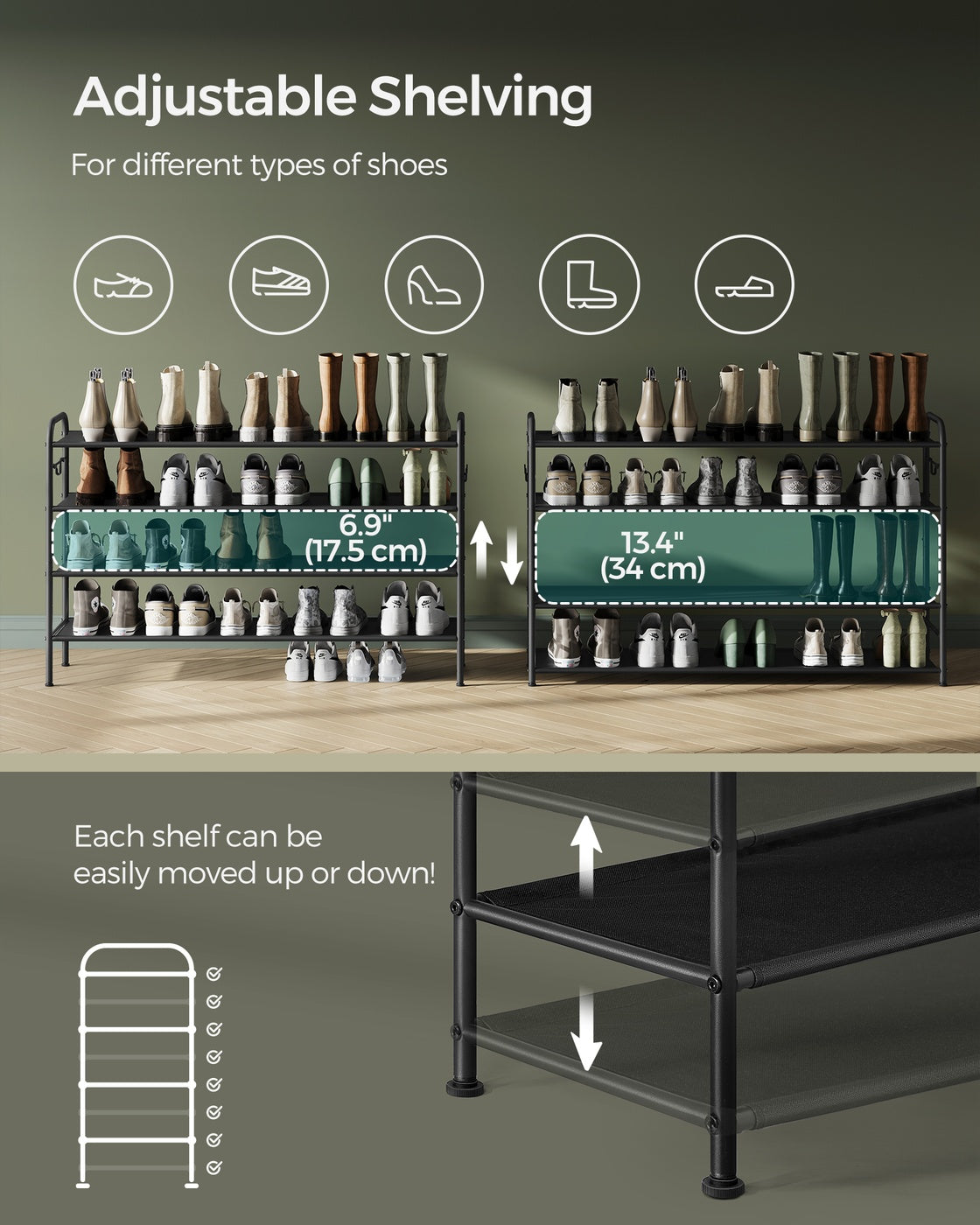 2 Tier Shoe Organizer Holds up to 12 Pairs of Shoes - image 19