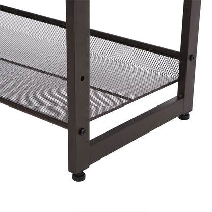 Shoe Rack, 5-Tier Stackable Shoe Storage Shelf, Metal Mesh
