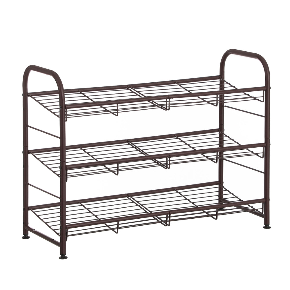 Shoe Rack, 3 Tier Shoe Organizer for Closet, Holds up to 12 Pairs of Shoes, Shoe Rack for Front Door Entrance