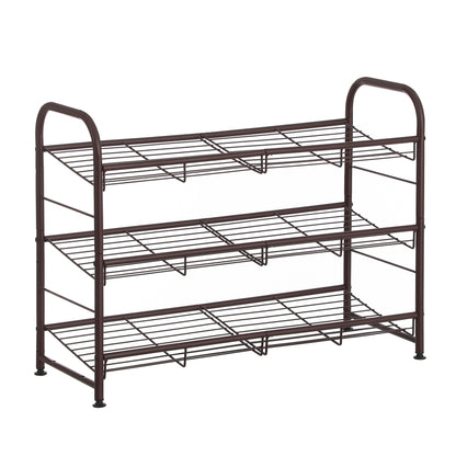 Shoe Rack, 3 Tier Shoe Organizer for Closet, Holds up to 12 Pairs of Shoes, Shoe Rack for Front Door Entrance