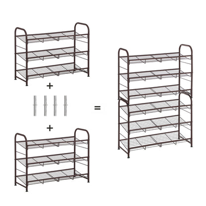 Shoe Rack, 3 Tier Shoe Organizer for Closet, Holds up to 12 Pairs of Shoes, Shoe Rack for Front Door Entrance