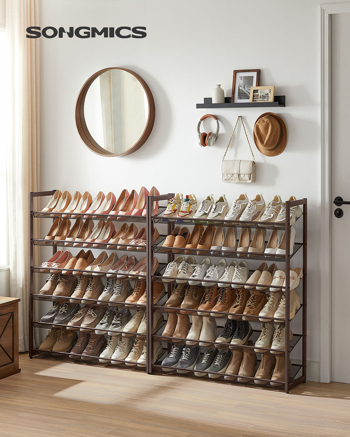 Shoe Rack | 12-Tire | Set of 2 Stackable 6-Tier Shoe Organizers