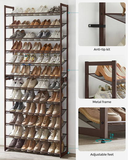 Adjustable 12-Tier Shoe Rack