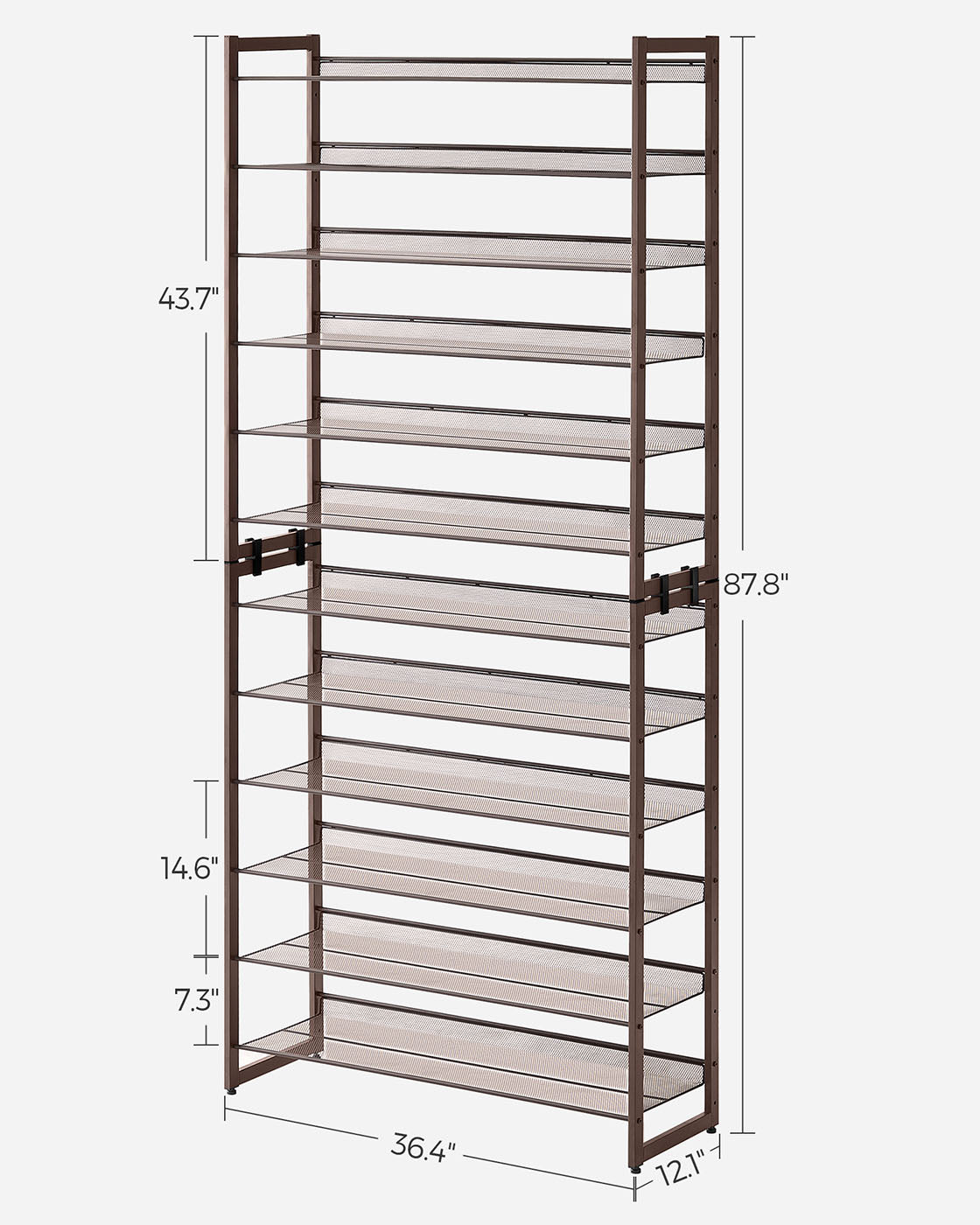 Adjustable 12-Tier Shoe Rack