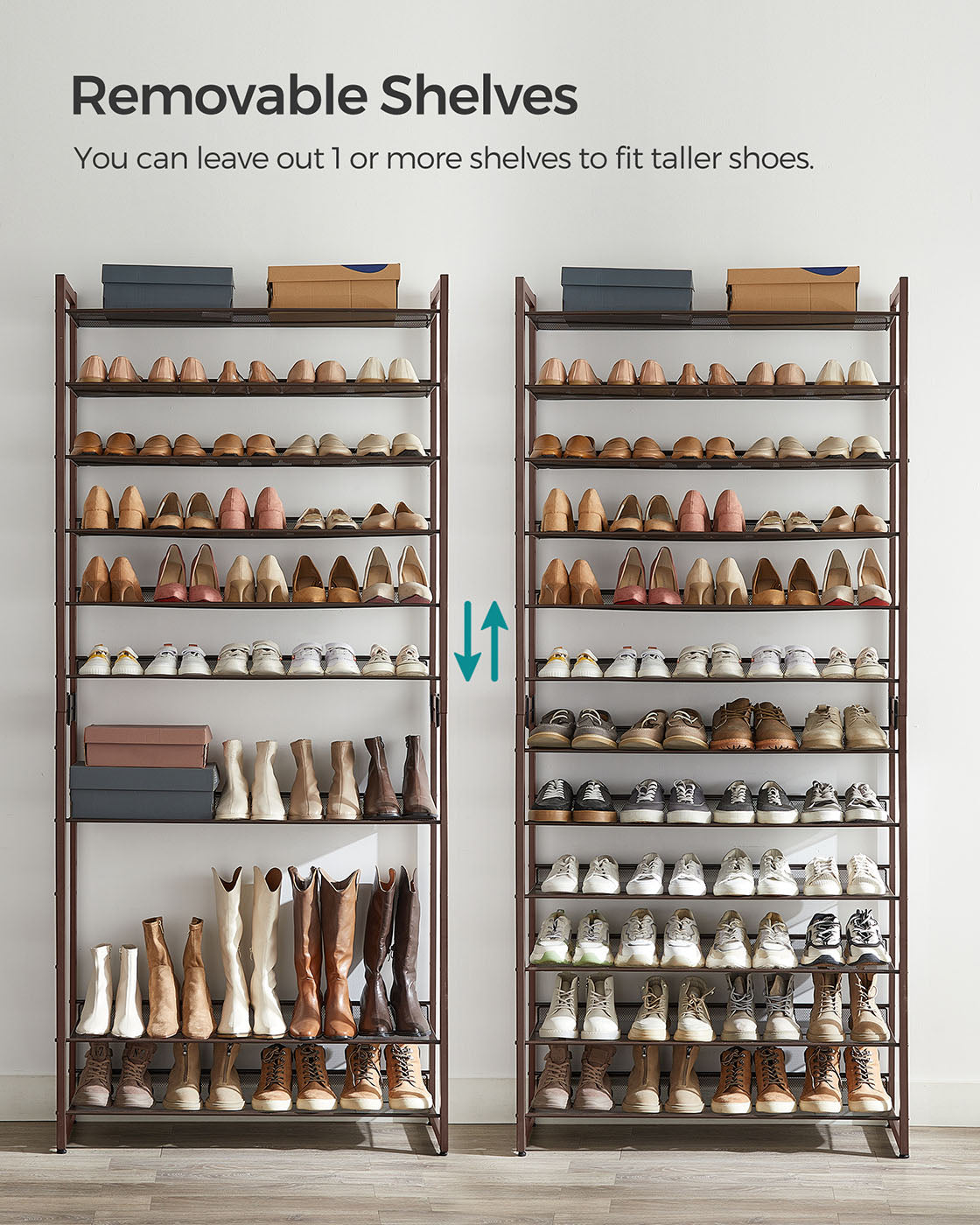 Shoe Rack | 12-Tire | Set of 2 Stackable 6-Tier Shoe Organizers