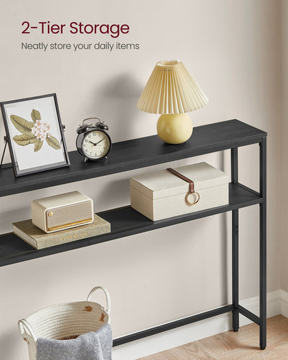 2-Tier Console Table with 2 Shelves