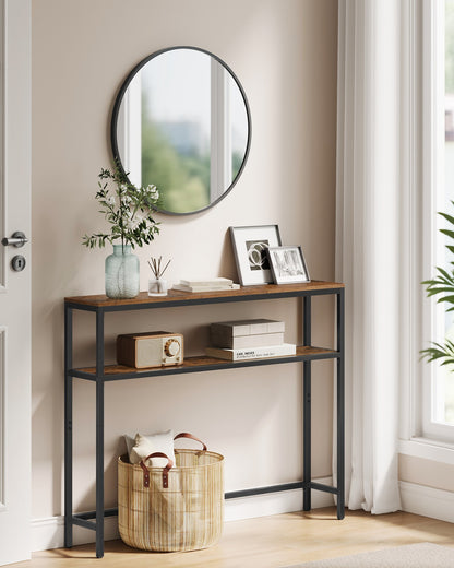 2-Tier Console Table with 2 Shelves