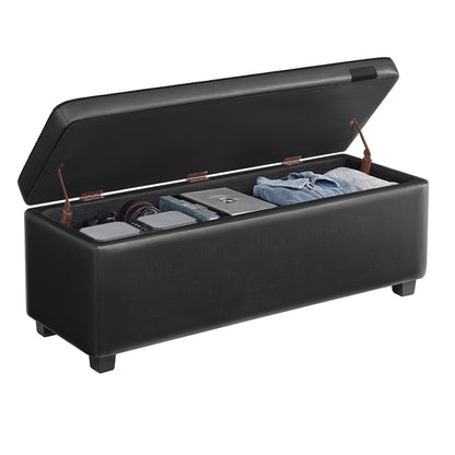 EKHO Collection - Storage Ottoman Bench, Ink Black