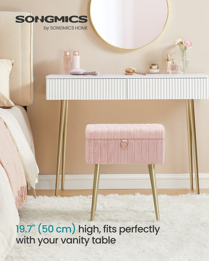 Vanity Stool Chair Faux Fur with Storage - image 25