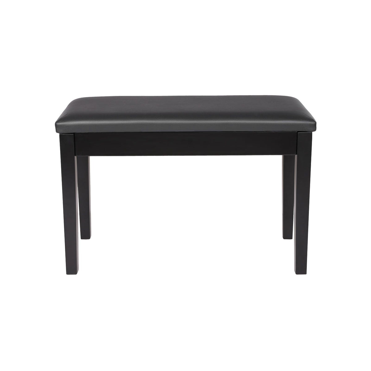 Wooden Duet Piano Bench with Padded Cushion and Music Storage Black