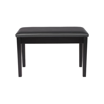 Wooden Duet Piano Bench with Padded Cushion and Music Storage Black