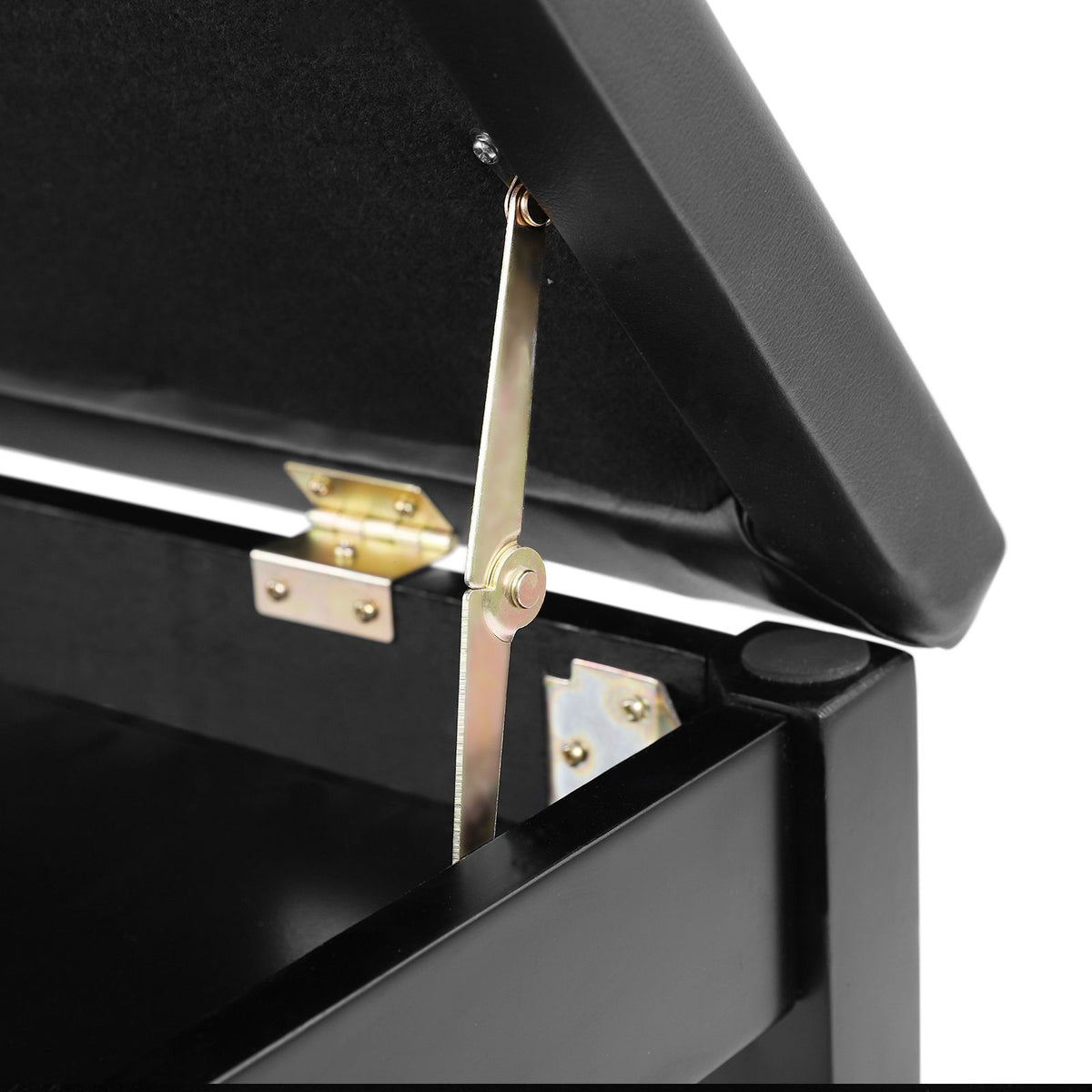 Wooden Duet Piano Bench with Padded Cushion and Music Storage Black