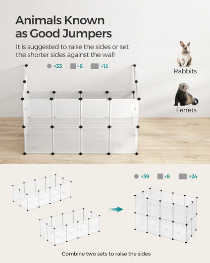 Pet Playpen | Fence Cage with Bottom for Small Animals Guinea Pigs