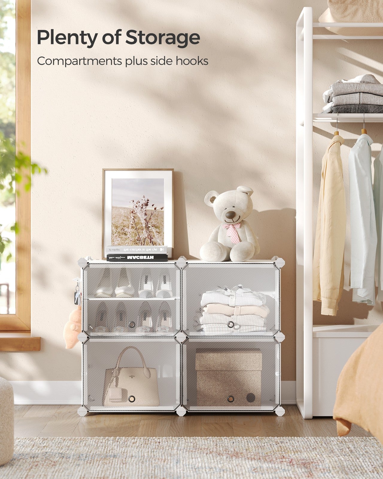 8 Cubes Shoe Organizer with Doors, Holds Up to 32 Pair of Shoes - image 51
