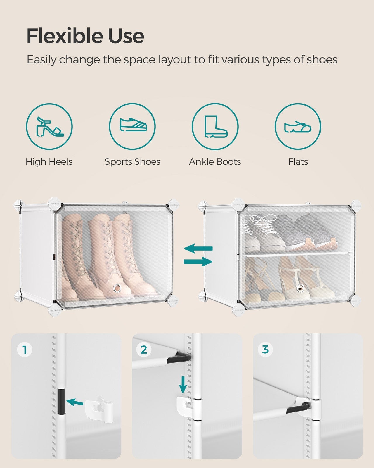 8 Cubes Shoe Organizer with Doors, Holds Up to 32 Pair of Shoes - image 55