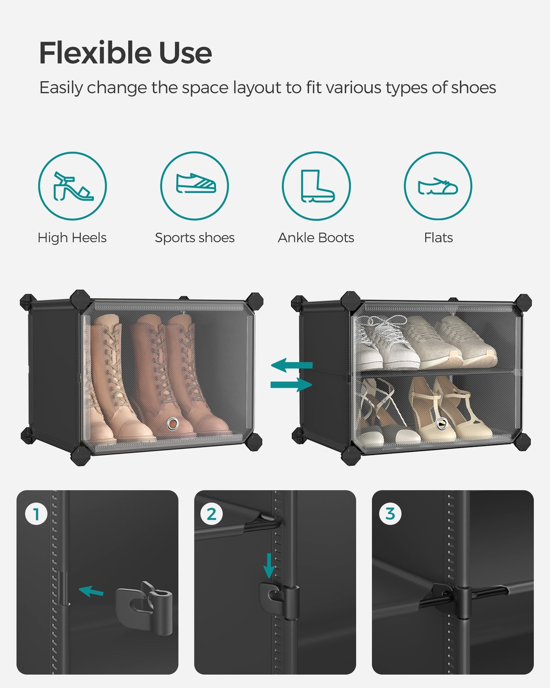 8 Cubes Shoe Organizer with Doors, Holds Up to 32 Pair of Shoes - image 69