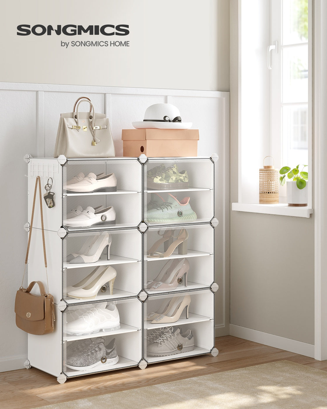 8 Cubes Shoe Organizer with Doors, Holds Up to 32 Pair of Shoes - image 58