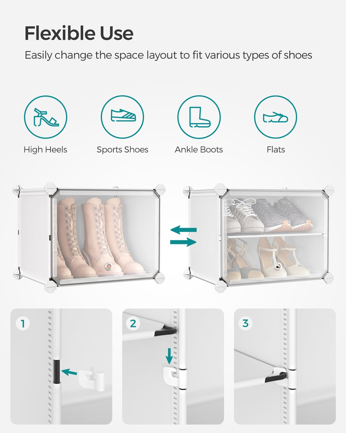 8 Cubes Shoe Organizer with Doors, Holds Up to 32 Pair of Shoes - image 60