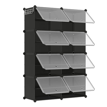 8 Cubes Shoe Organizer with Doors, Holds Up to 32 Pair of Shoes - image 1