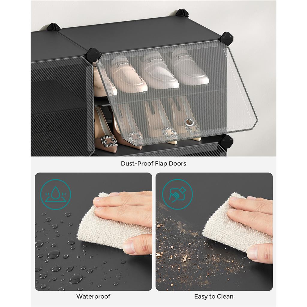 8 Cubes Shoe Organizer with Doors, Holds Up to 32 Pair of Shoes - image 6