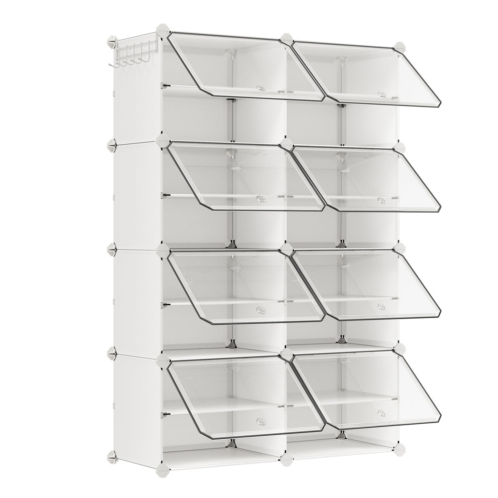 8 Cubes Shoe Organizer with Doors, Holds Up to 32 Pair of Shoes - image 13