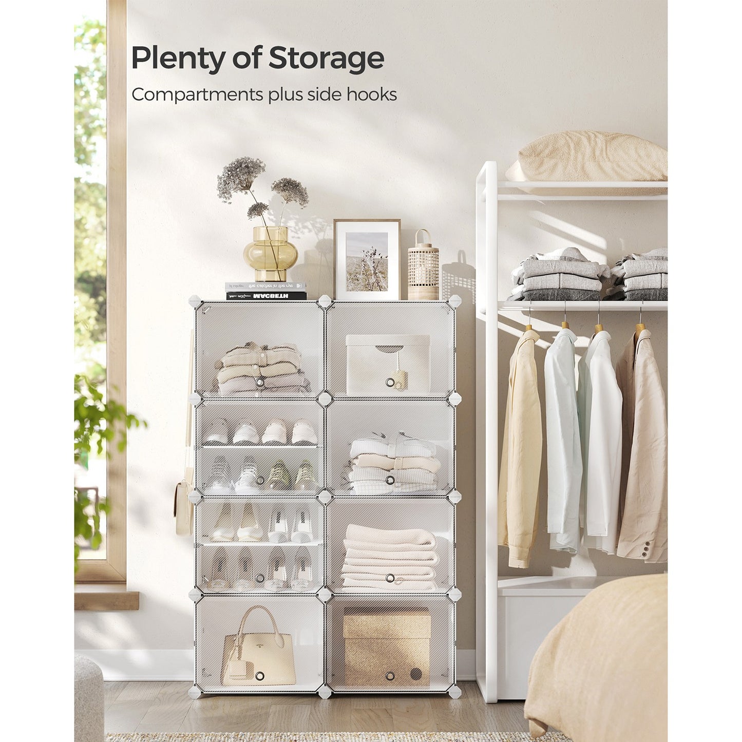 8 Cubes Shoe Organizer with Doors, Holds Up to 32 Pair of Shoes - image 23