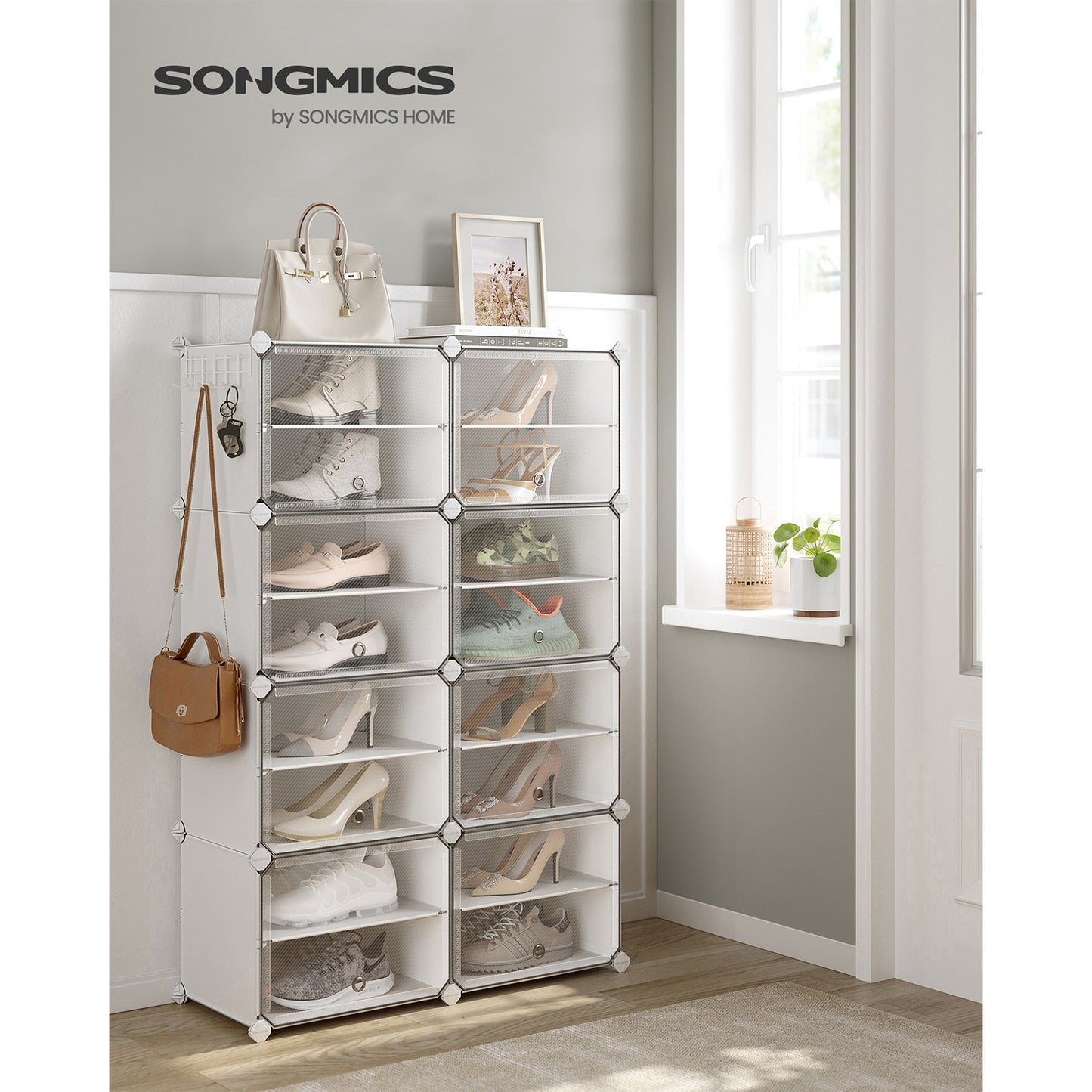 8 Cubes Shoe Organizer with Doors, Holds Up to 32 Pair of Shoes - image 24