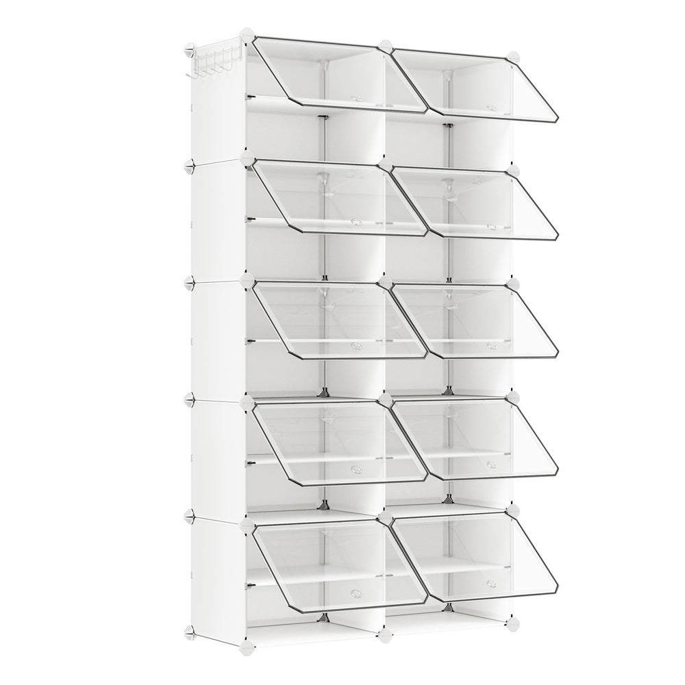 8 Cubes Shoe Organizer with Doors, Holds Up to 32 Pair of Shoes - image 36