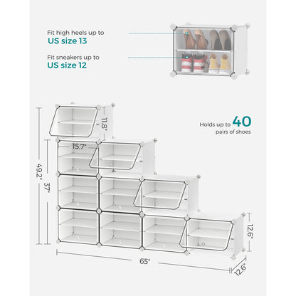 8 Cubes Shoe Organizer with Doors, Holds Up to 32 Pair of Shoes - image 37