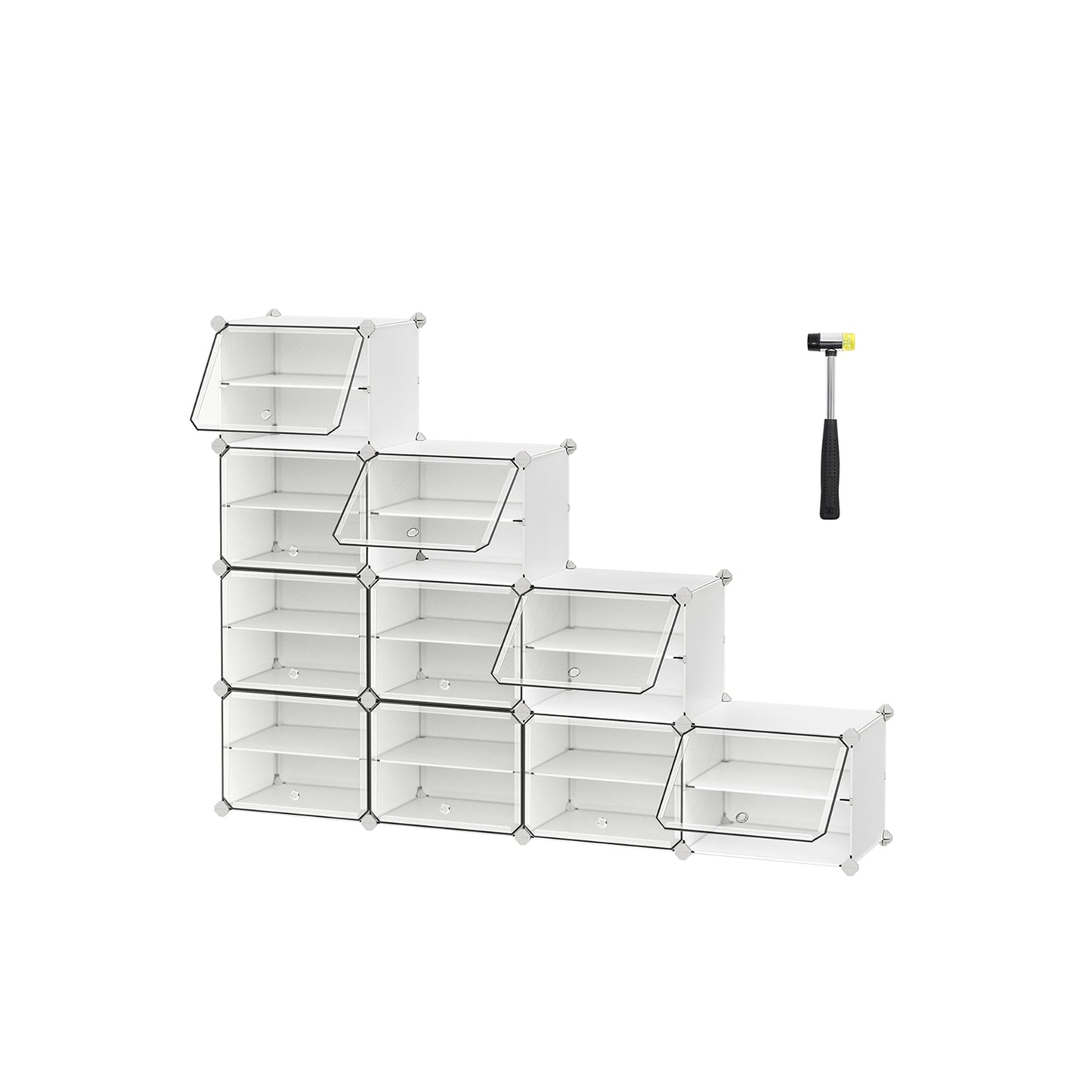 8 Cubes Shoe Organizer with Doors, Holds Up to 32 Pair of Shoes - image 39