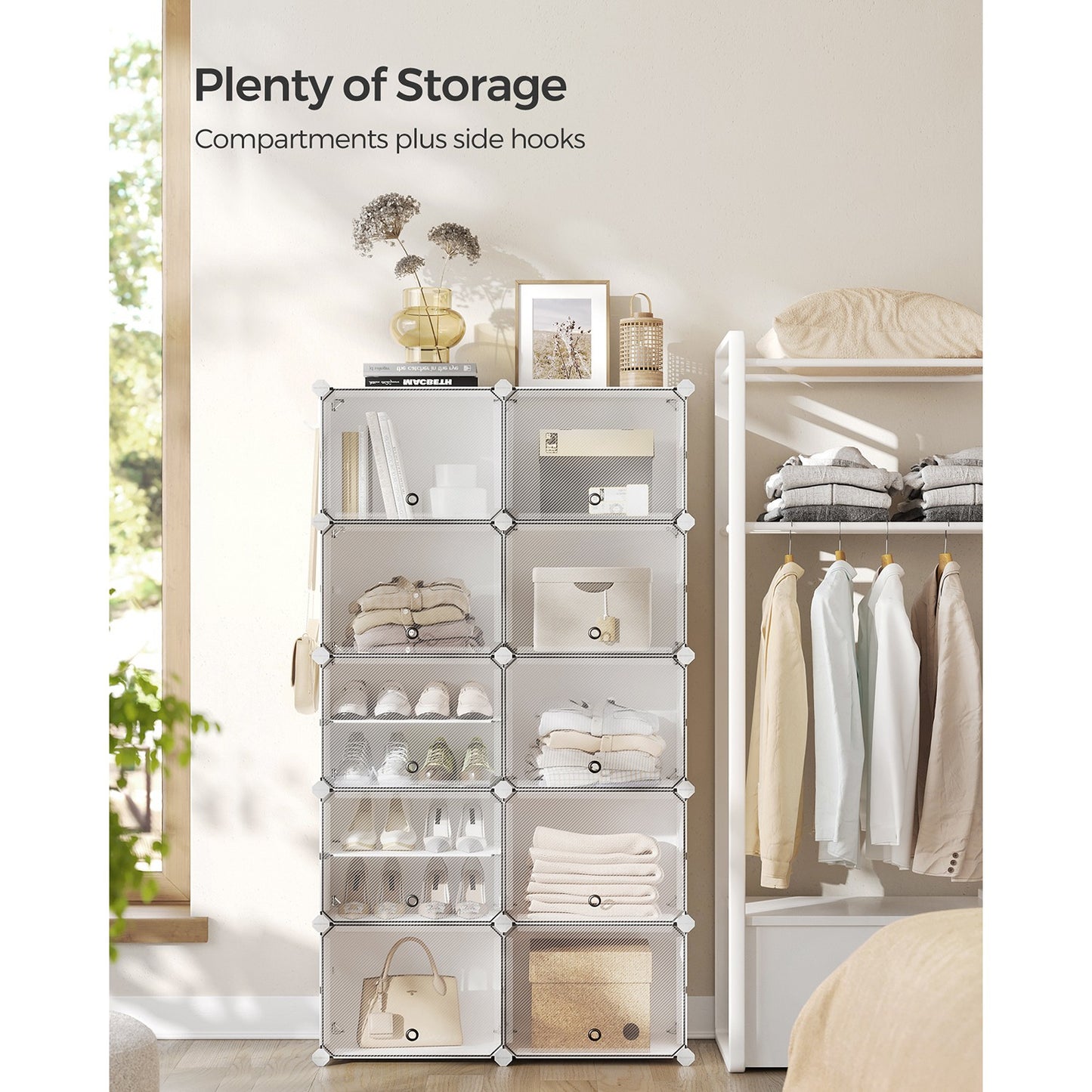 8 Cubes Shoe Organizer with Doors, Holds Up to 32 Pair of Shoes - image 40