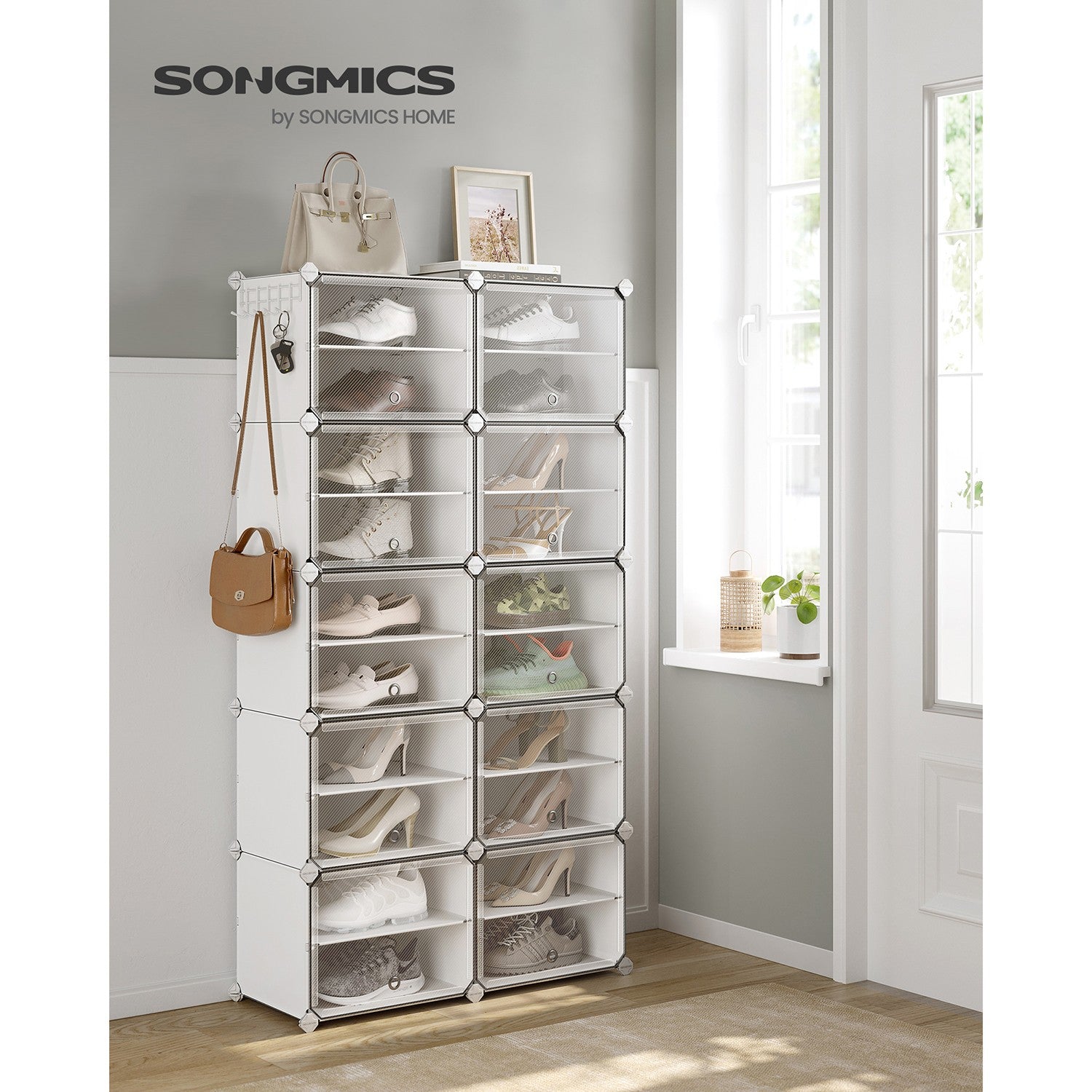8 Cubes Shoe Organizer with Doors, Holds Up to 32 Pair of Shoes - image 41