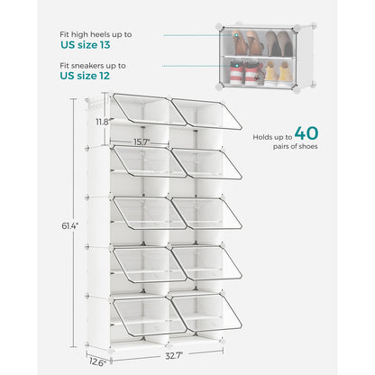8 Cubes Shoe Organizer with Doors, Holds Up to 32 Pair of Shoes - image 46