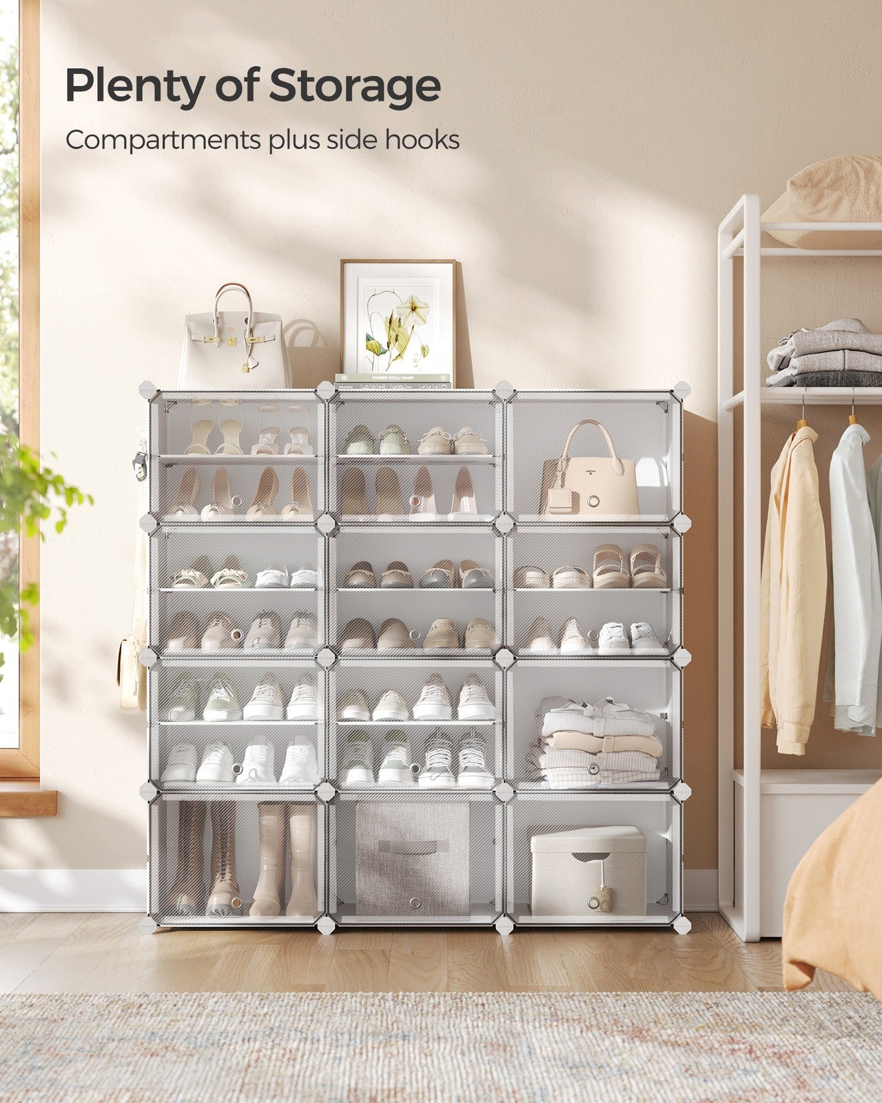 8 Cubes Shoe Organizer with Doors, Holds Up to 32 Pair of Shoes - image 78