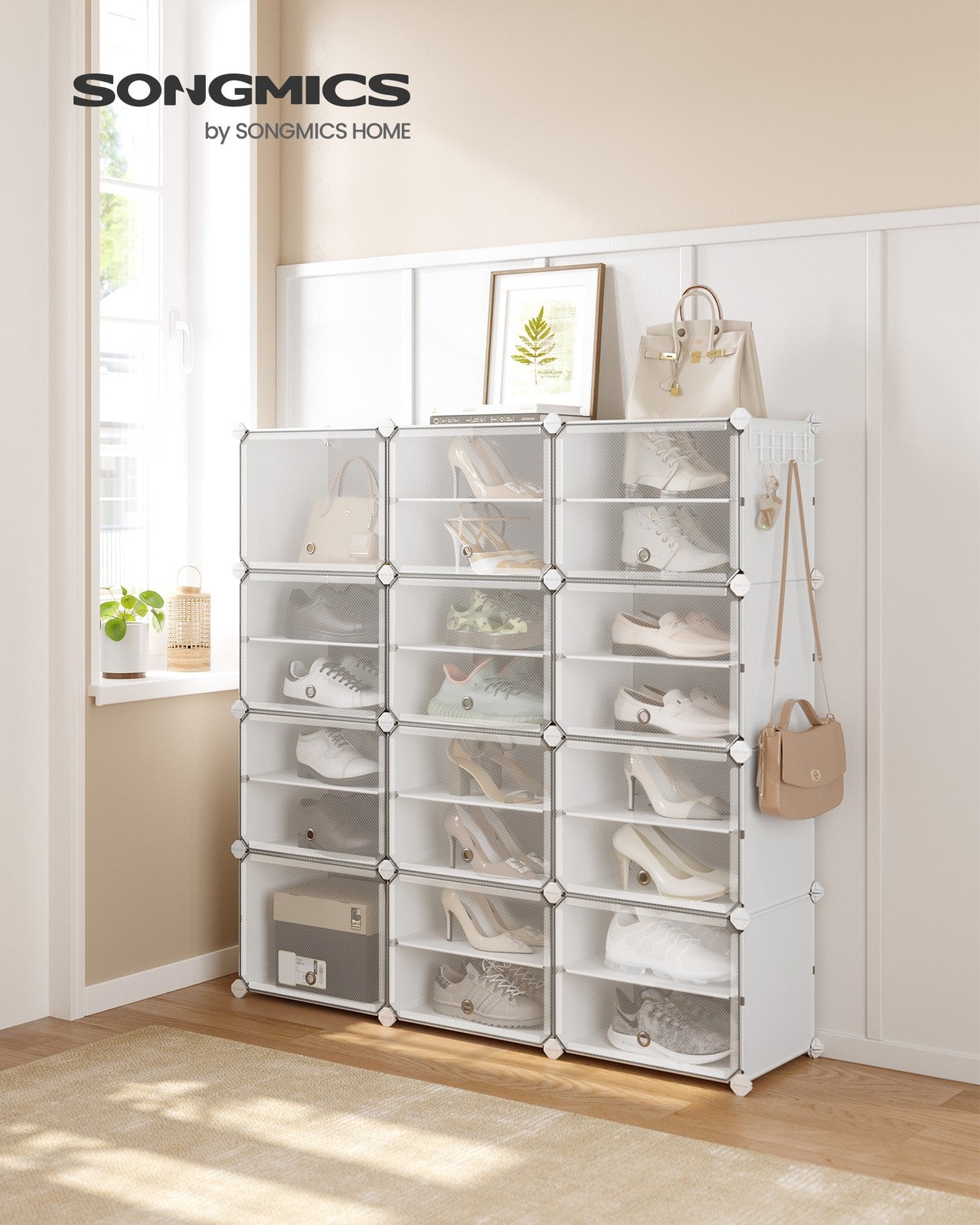 8 Cubes Shoe Organizer with Doors, Holds Up to 32 Pair of Shoes - image 79