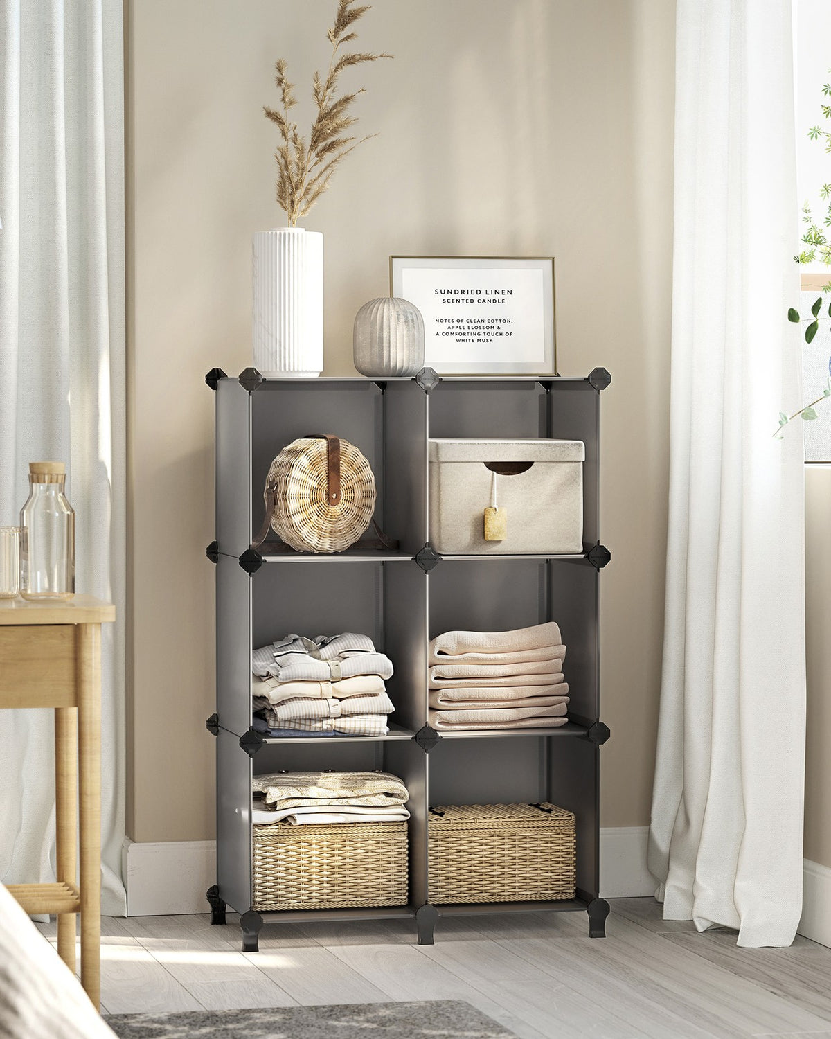 Cube Storage Organizer, 6-Cube Closet Storage Shelves, DIY Plastic Closet Cabinet
